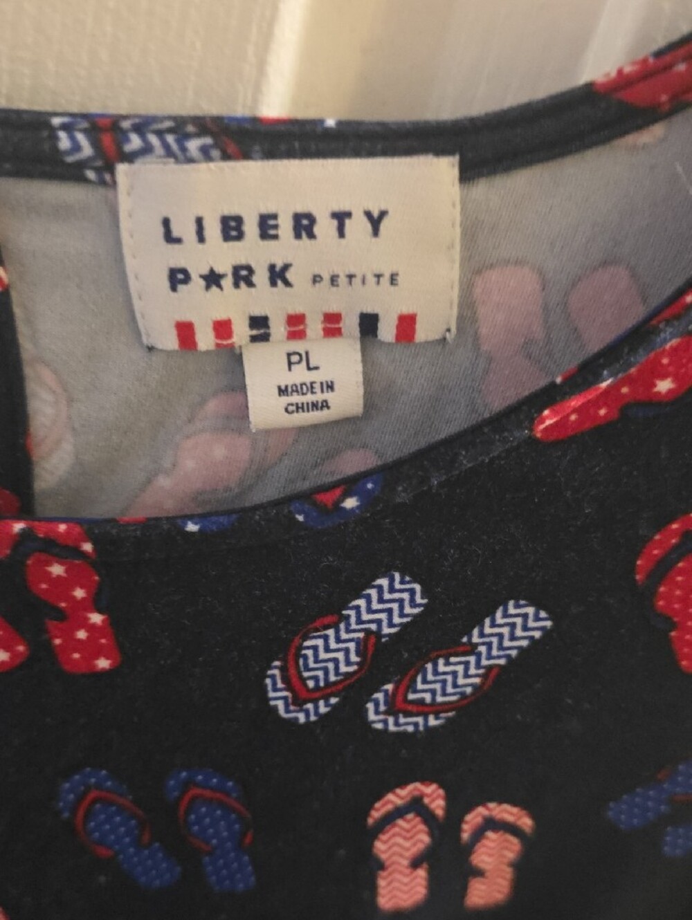 Liberty Park Navy Flip-Flop Print Swim Coverup with Red & Pink Accents - Picture 2 of 3